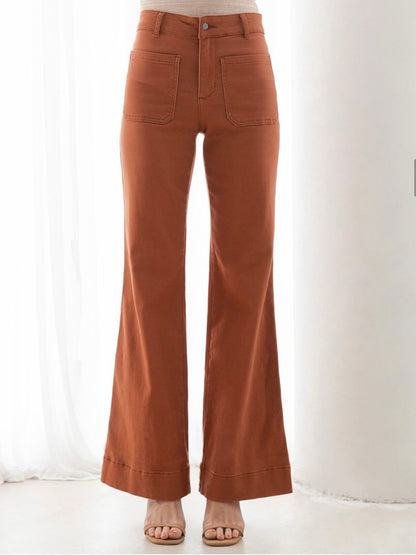 Ebony Flare Jeans - Rust - WANTED AND WILD