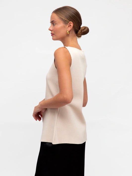 The Rose Knit Vest - Cream