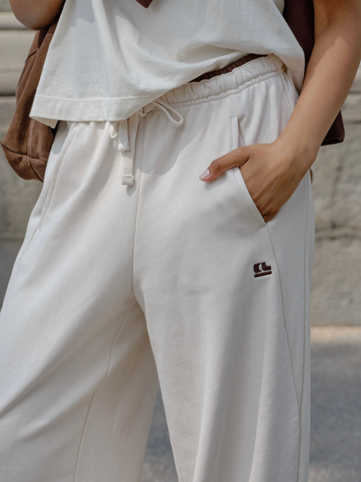 Bowie Barrel Leg Track Pants - Buff