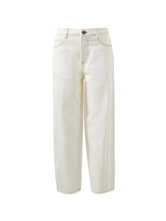 Leah Barrel Leg Jeans - Fresh Ecru