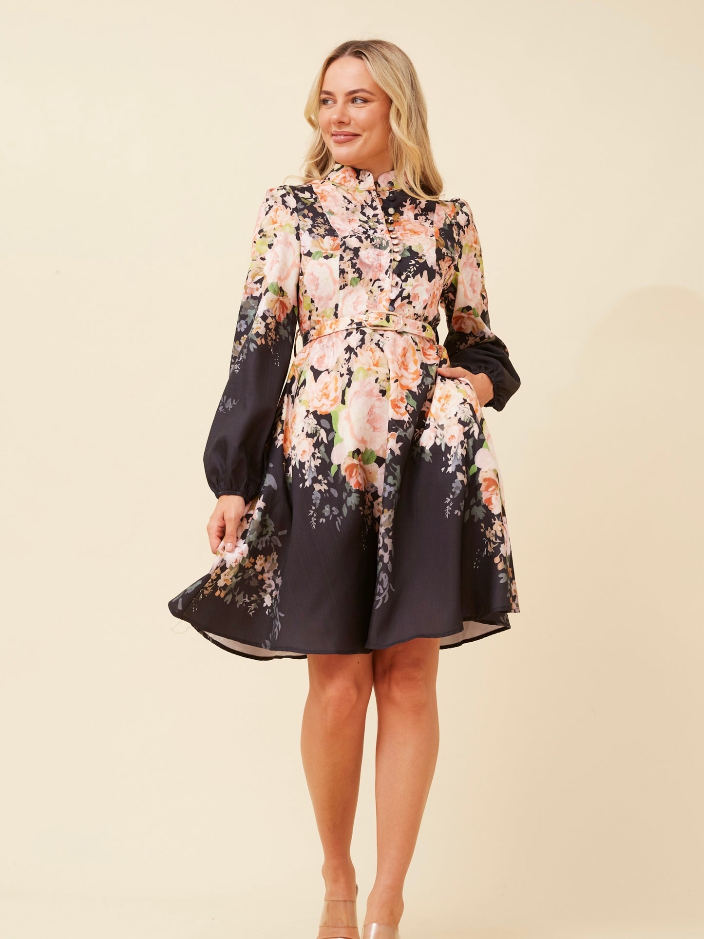 The Azelea Dress - Black Floral