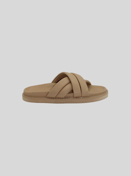 Alcove Leather Slides - Nude
