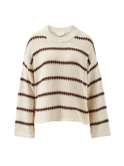 Lila Oversized Knit  - Ecru Stripe
