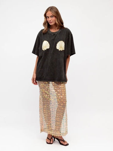 The Sequin Skirt | Beige