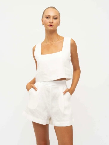 The Alice Linen Shorts - White