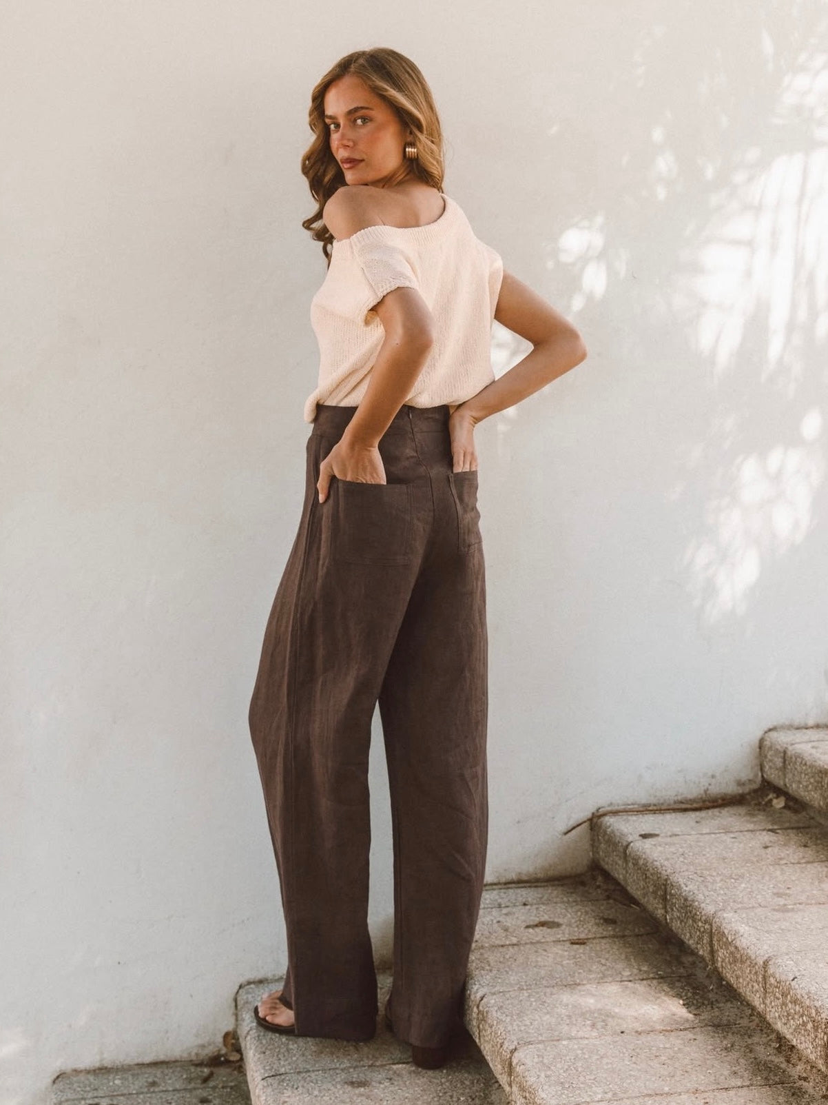 Luxe Linen Pants - Chocolate