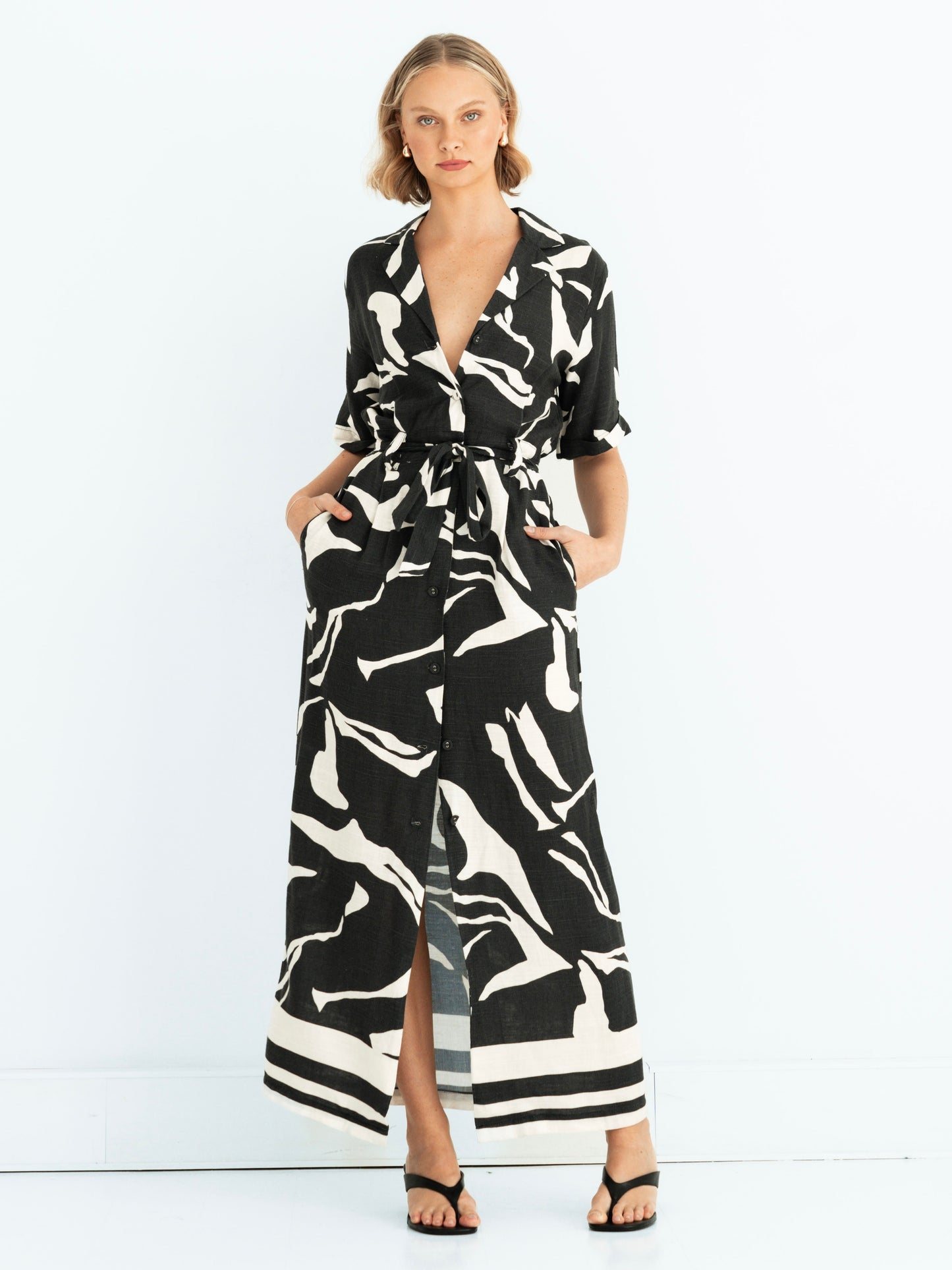 The Ossia Maxi Dress - Black and Cream