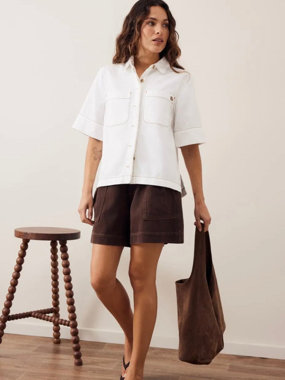 Noa Short Sleeve Denim Shirt | Ercu