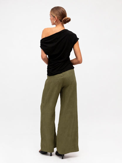 Luxe Linen Pants - Khaki