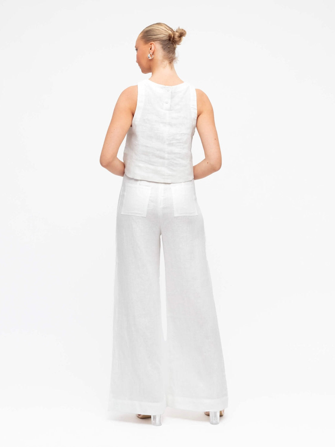 Luxe Linen Pants - White