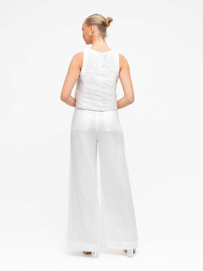 Luxe Linen Pants - White