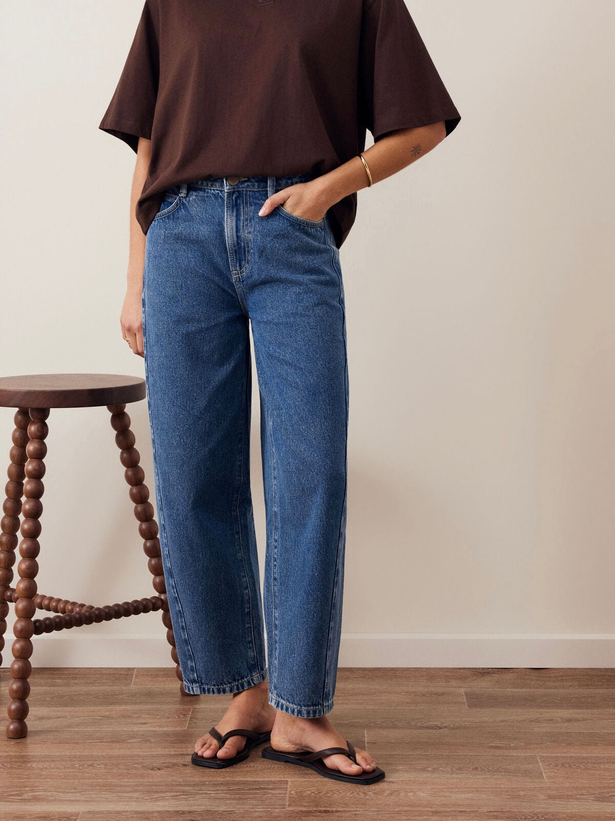 Leah Barrel Leg Jeans - Fresh Indigo