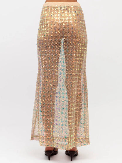 The Sequin Skirt | Beige