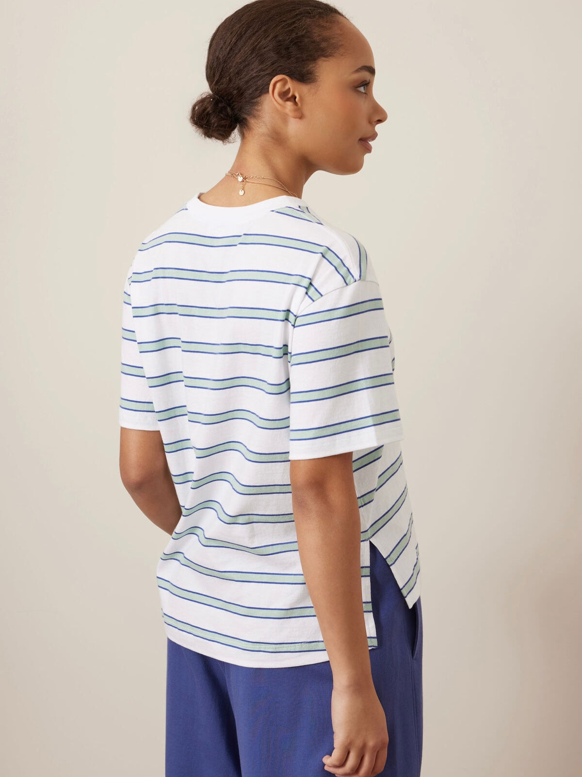 Stevie Slouchy Tee | Sea foam Stripe