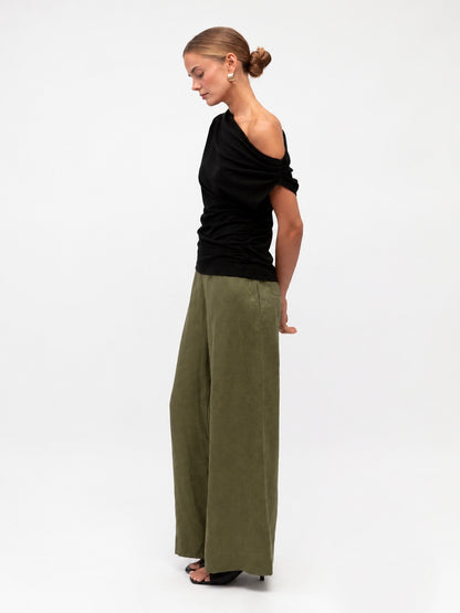 Luxe Linen Pants - Khaki