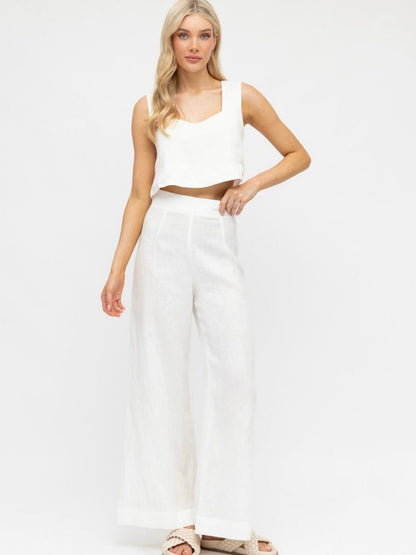 Luxe Linen Pants - White