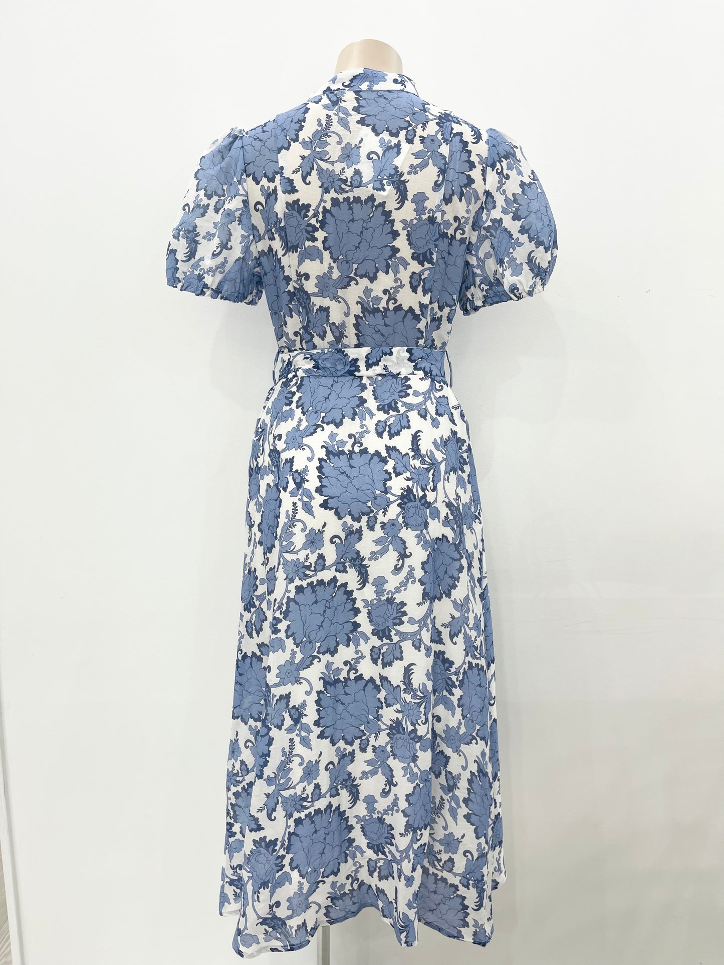 Calypso Cap Sleeve Maxi Dress - Blue Floral