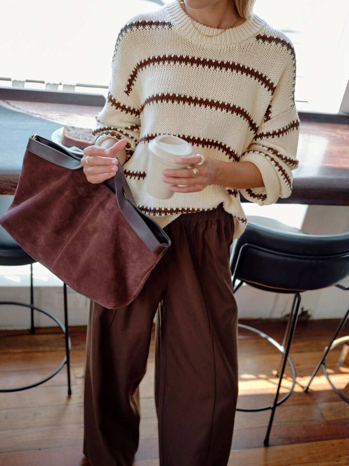 Lila Oversized Knit  - Ecru Stripe