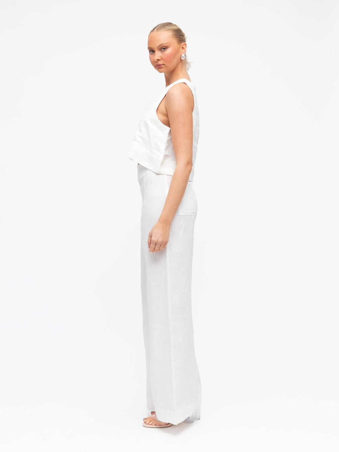 Luxe Linen Pants - White