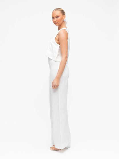 Luxe Linen Pants - White