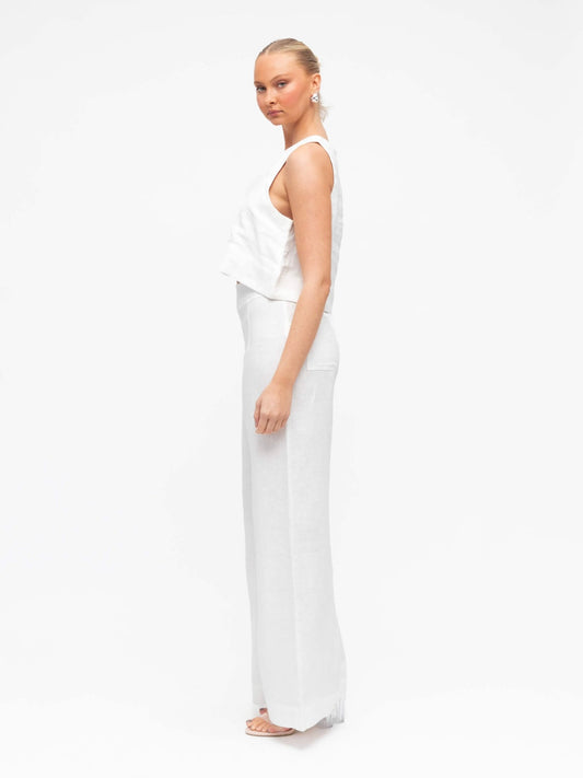 Luxe Linen Pants - White