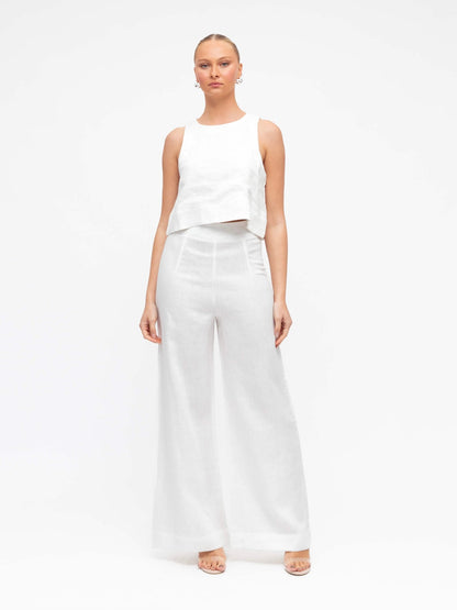 Luxe Linen Pants - White