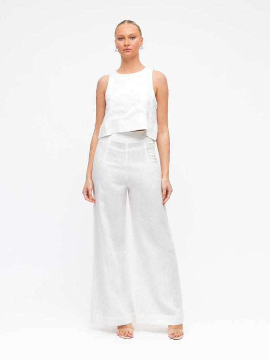 Luxe Linen Pants - White