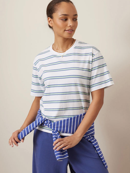 Stevie Slouchy Tee | Sea foam Stripe