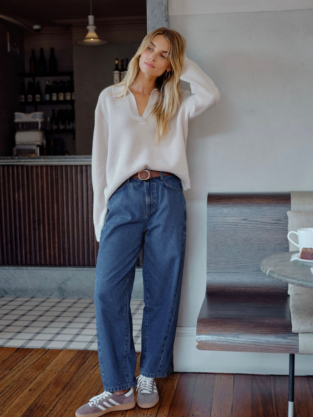 Leah Barrel Leg Jeans - Fresh Indigo