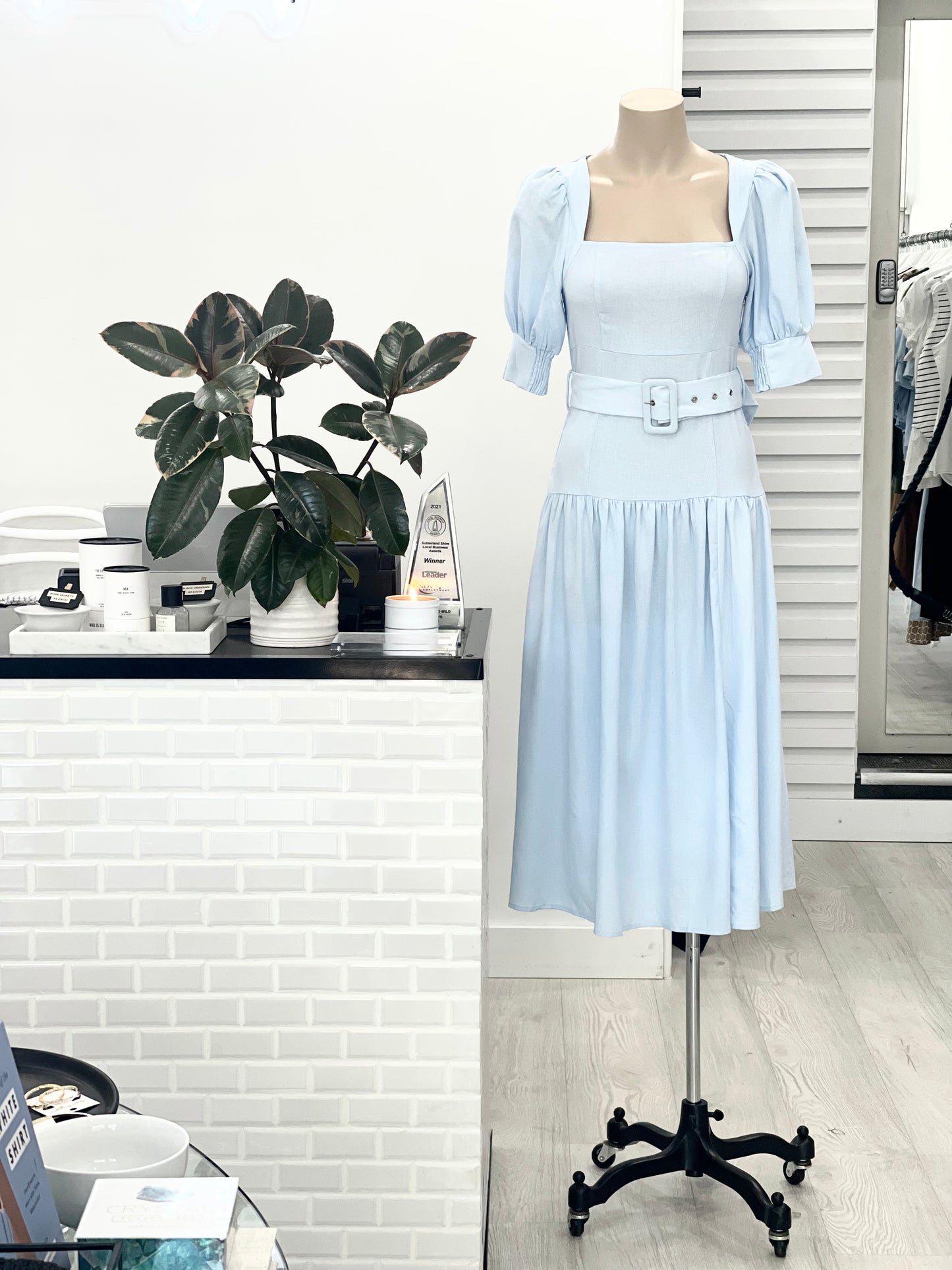 The Maddie Midi Dress - Pale Blue