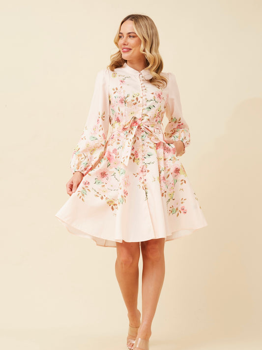 The Iris Dress - Cream Floral