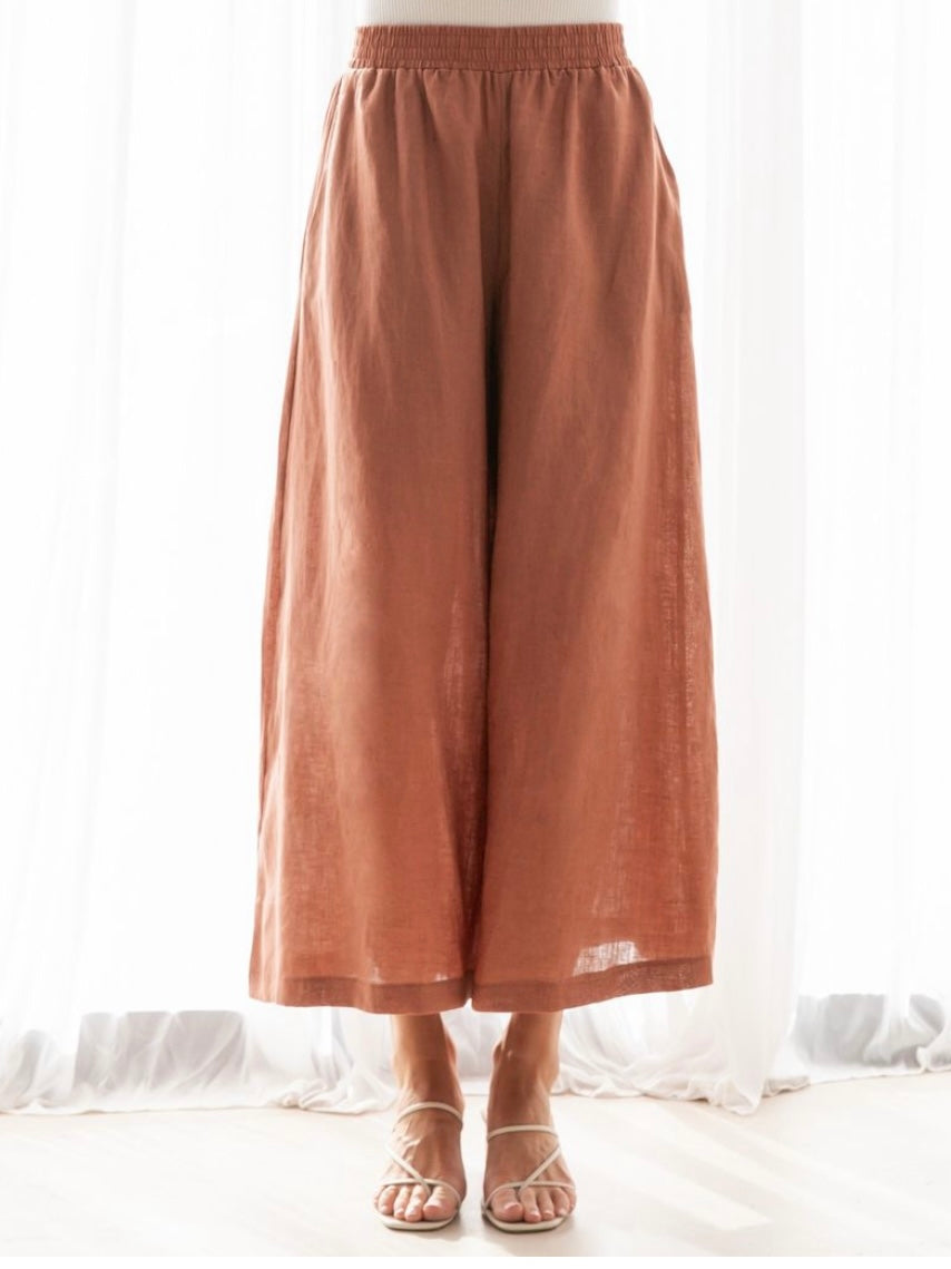 The Sienna Linen Lux Pants - Tan