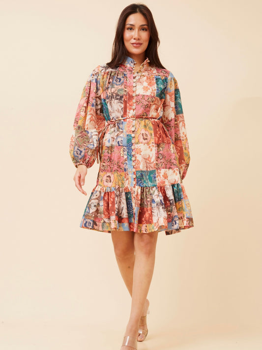The Verona Patchwork Dress - Multicolour Floral