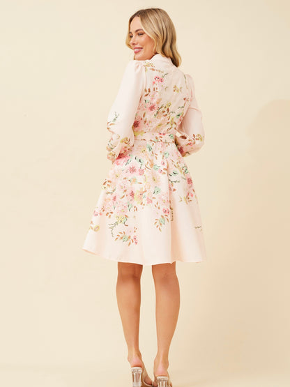 The Iris Dress - Cream Floral