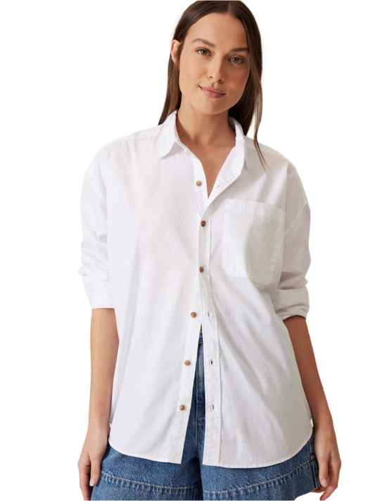 Peta Oversized Shirt- White