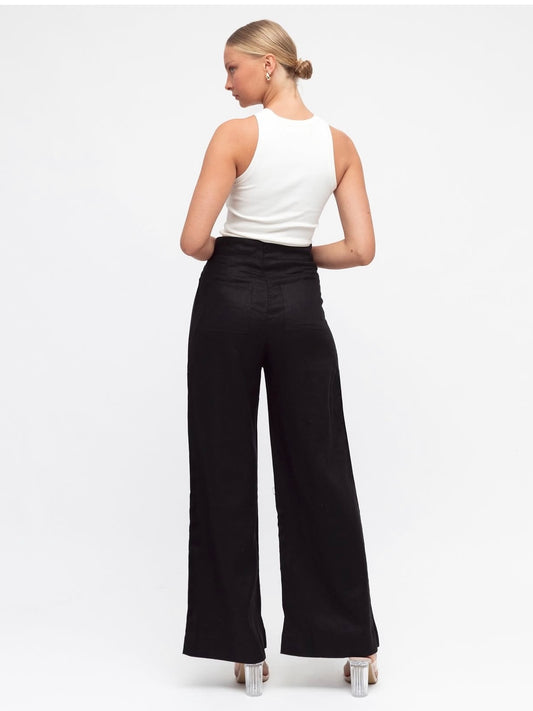 Luxe Linen Pants - Black