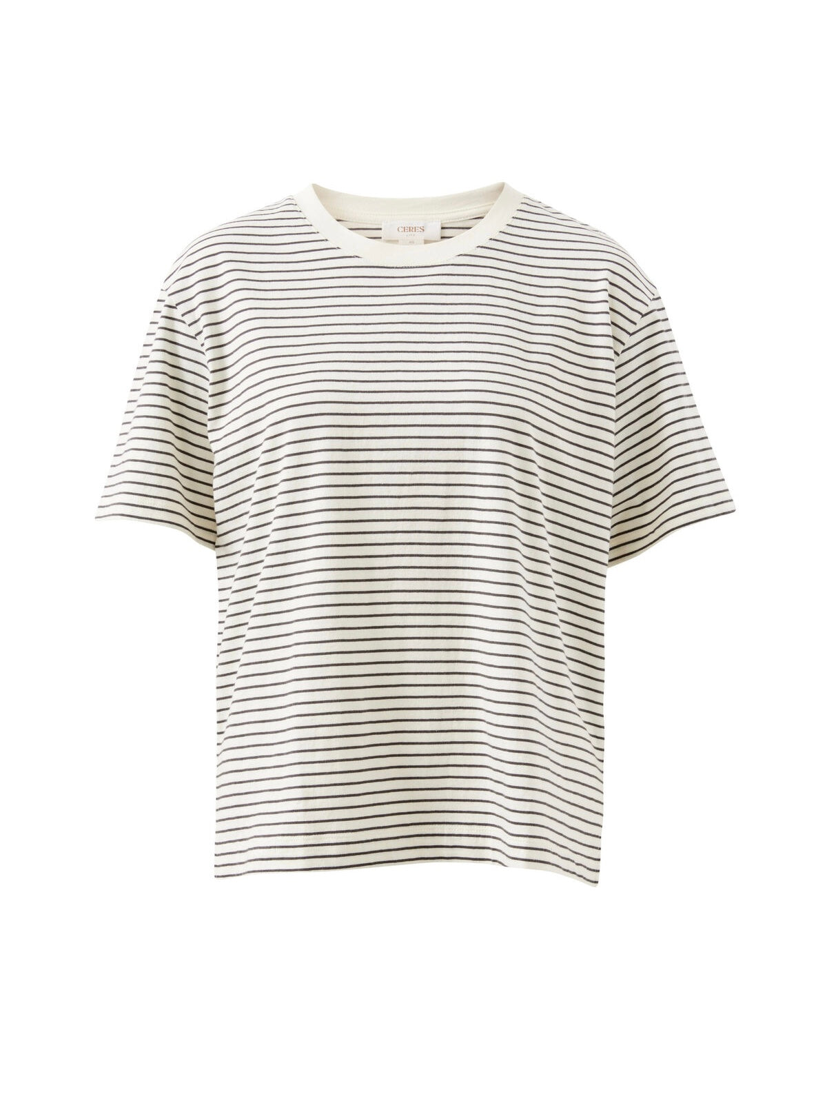 Stevie Slouchy Tee - Ecru Stripe