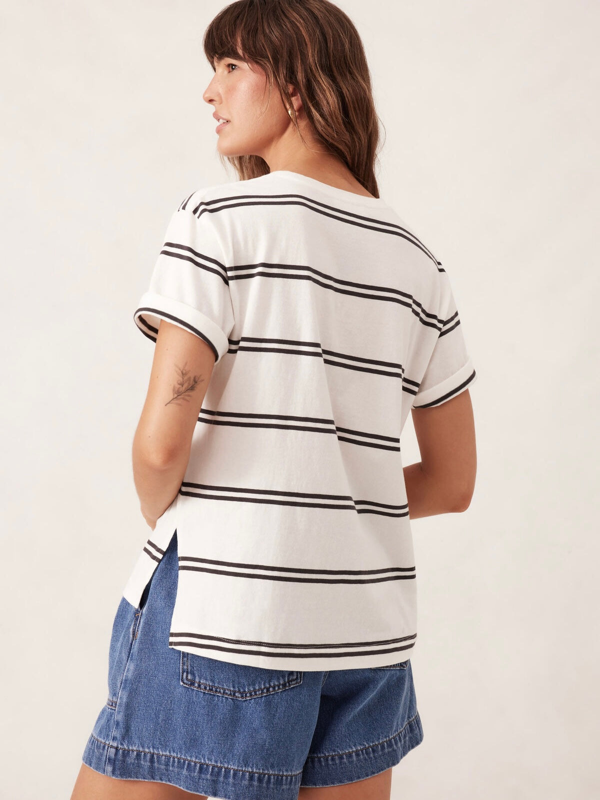 Stevie Slouchy Tee - Phantom Double Stripe