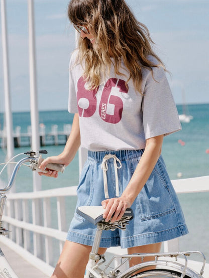 Relaxed Shorts - Mid Blue Wash