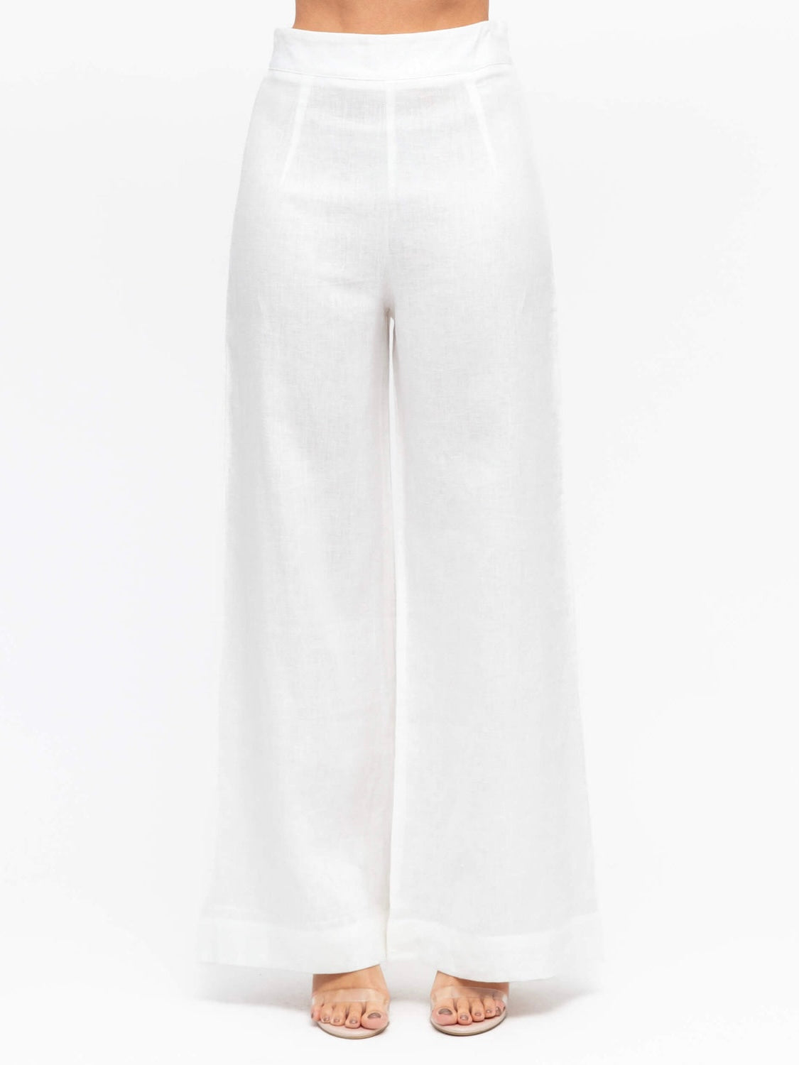 Luxe Linen Pants - White