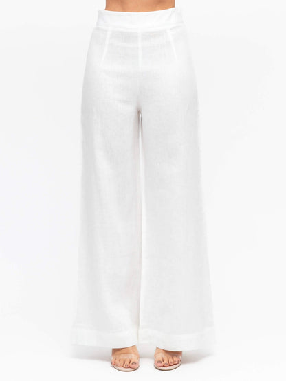 Luxe Linen Pants - White