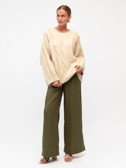Luxe Linen Pants - Khaki