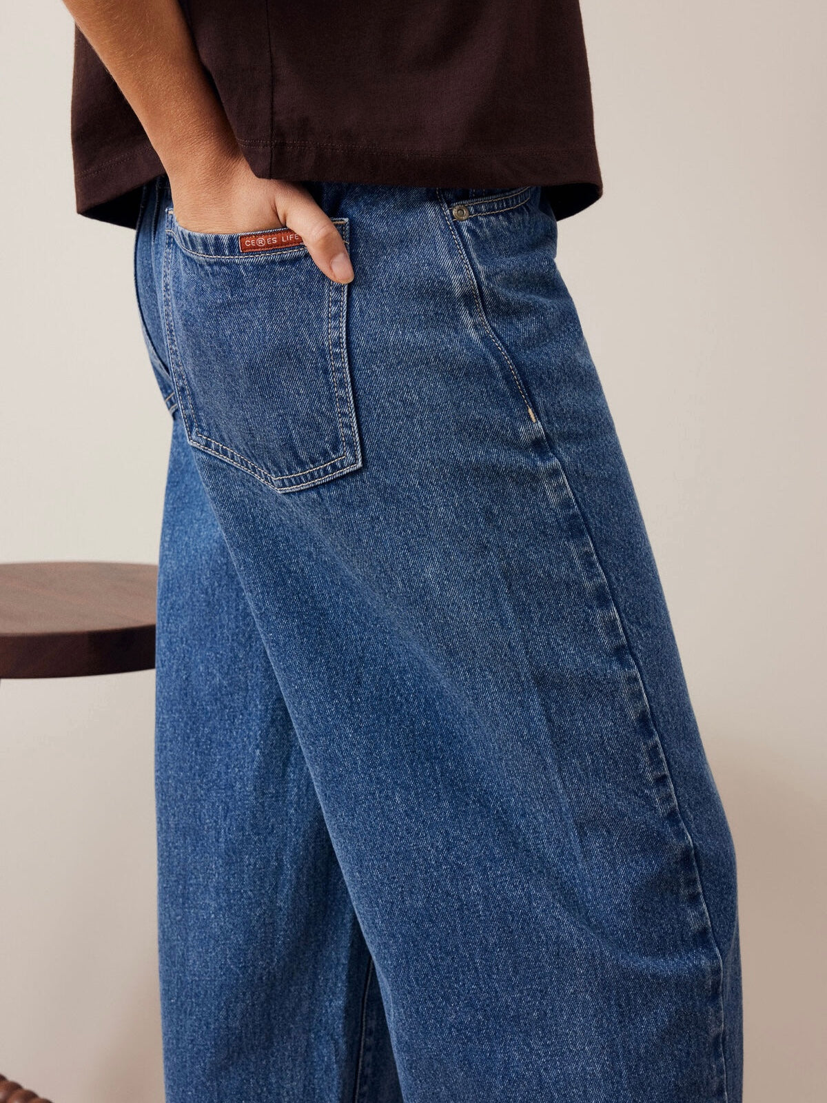 Leah Barrel Leg Jeans - Fresh Indigo
