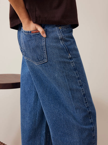 Leah Barrel Leg Jeans - Fresh Indigo