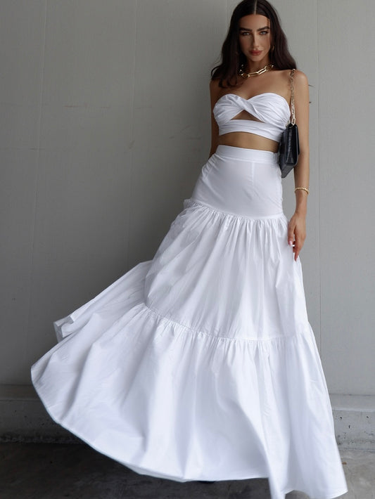 The Ayla Maxi Skirt - White