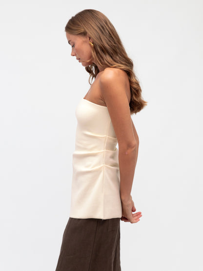 The Fern Strapless Knit Top - Cream