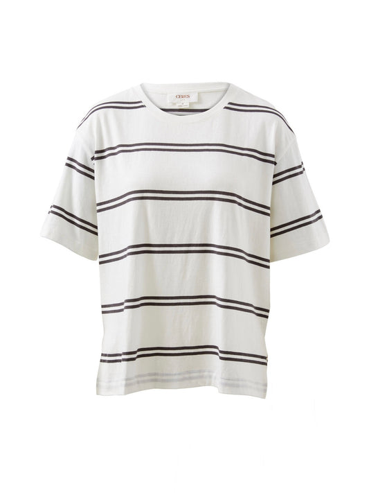 Stevie Slouchy Tee - Phantom Double Stripe
