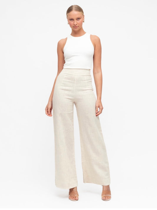 Luxe Linen Pants - Oatmeal