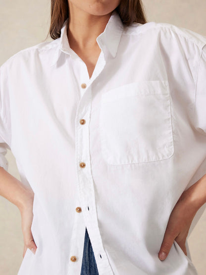 Peta Oversized Shirt- White