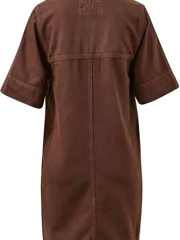 Bonnie Relaxed Shirt Dress - Chocolate
